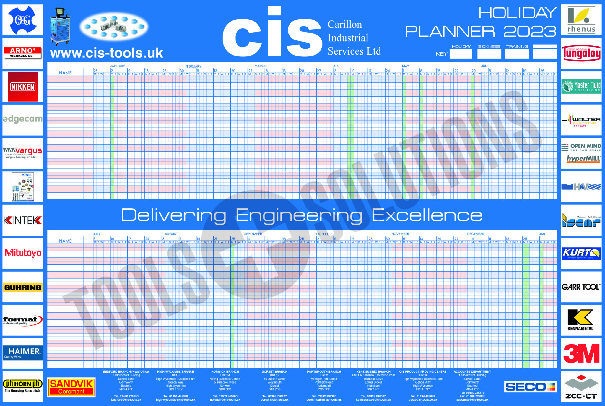 cis tour calendar